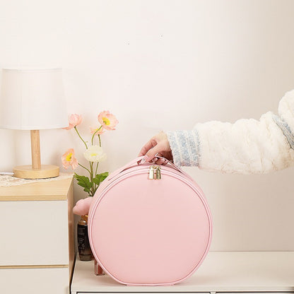 Round Smart LED Makeup Bag with Mirror and Lights