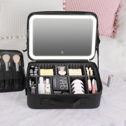 Large Smart LED Cosmetic Case with Mirror 
