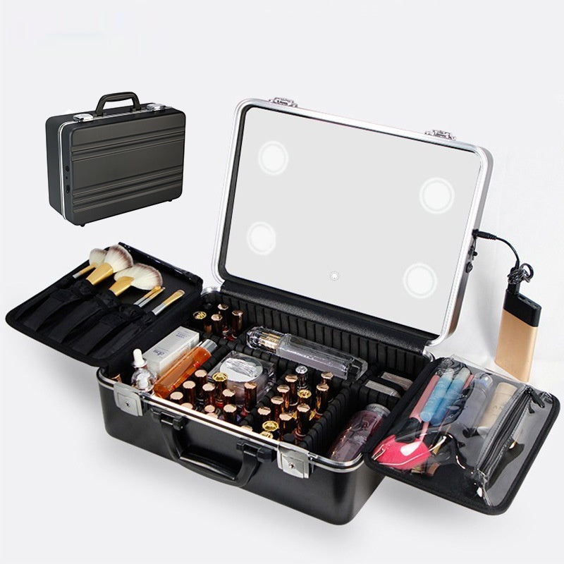 16 Inch Professional Makeup Artist's Makeup Case with Mirror and LED Light