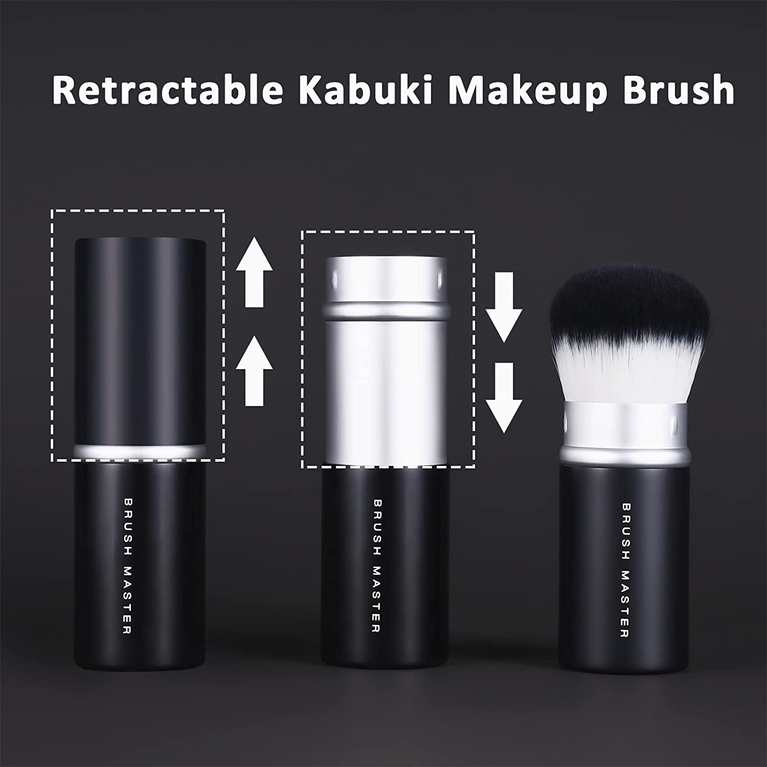 Retractable Kabuki Makeup Brush for Blush, Bronzer, Foundation, Powder