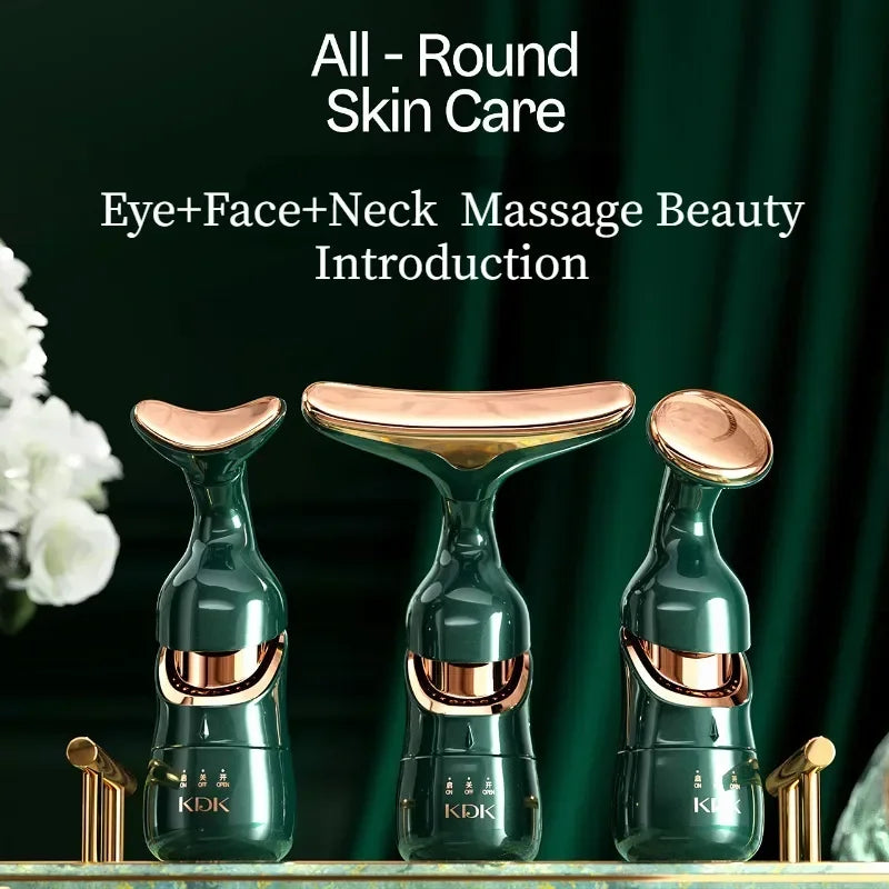 3 in 1 Facial Lifting Device Neck Facial Eye Massage, Tightening Wrinkle anti Aging Face Massager