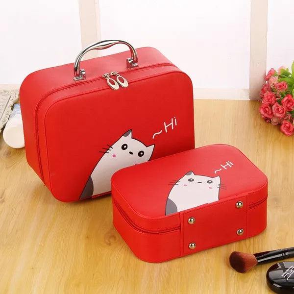 Portable Large Capacity Makeup Case with Mirror