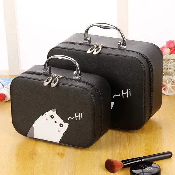 Portable Large Capacity Makeup Case with Mirror